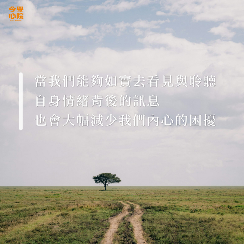 當我們能夠如實去看見與聆聽自身情緒背後的訊息,也會大幅的減少我們內心的困擾。